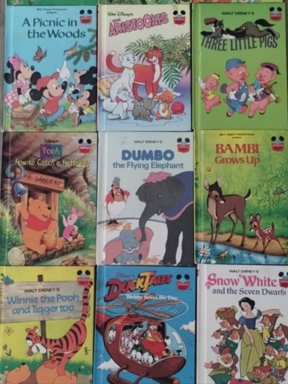 Lot of 9 Vintage Disney Wonderful World of Reading Hardcover Books